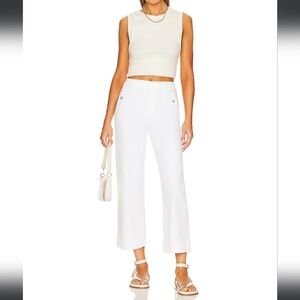 SPANX Stretch Twill Cropped Wide Leg Pant in Bright White - Size Large Like New!